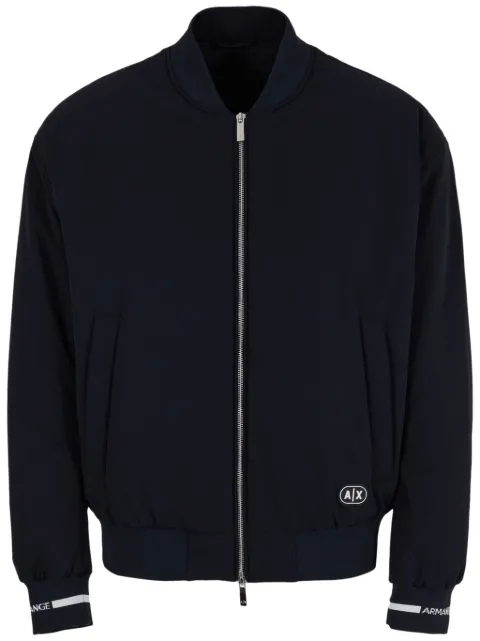 Armani Exchange logo-appliqué bomber jacket