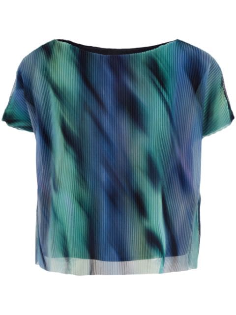 Armani Exchange graphic-print pleated T-shirt