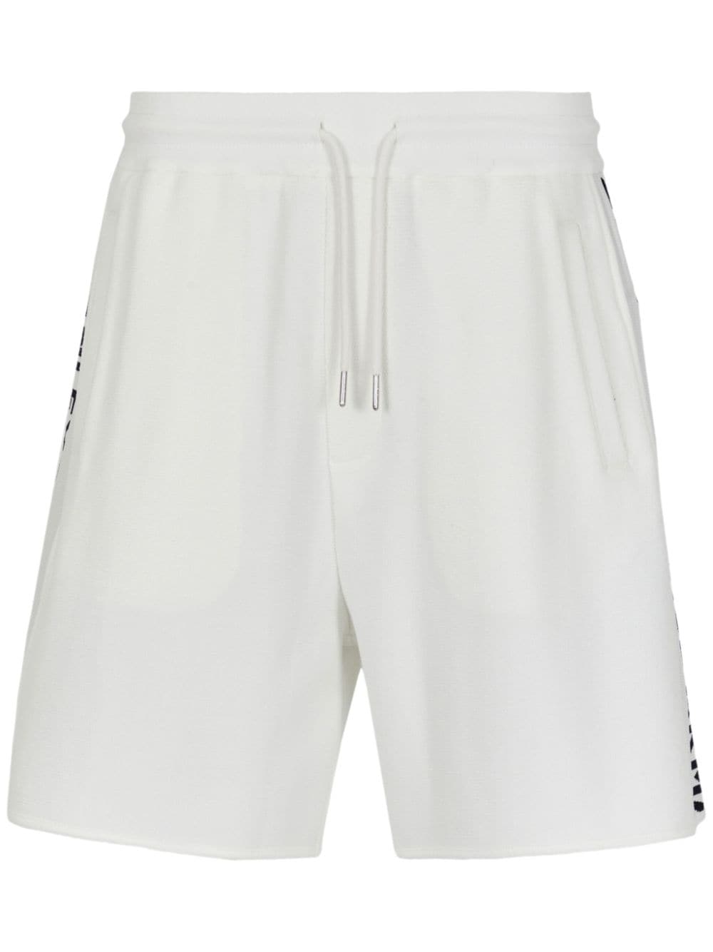 Armani Exchange Logo-tape Track Shorts In White