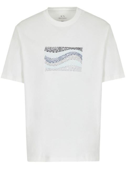 Armani Exchange logo-embroidered cotton T-shirt