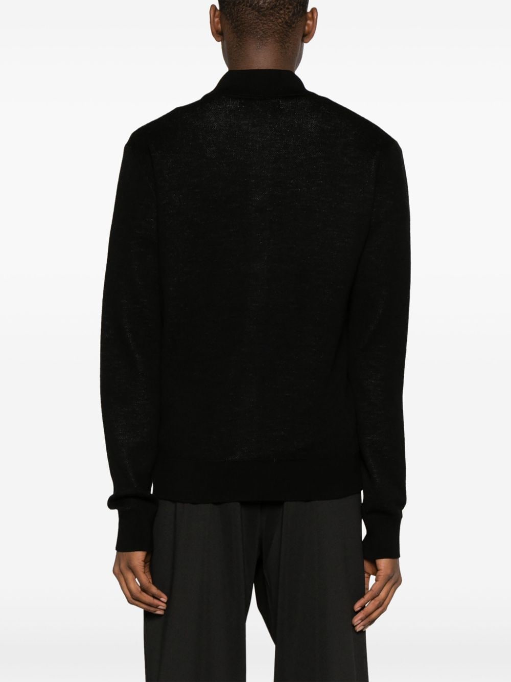 Shop Amiri Repeat Wool-jacquard Cardigan In Black