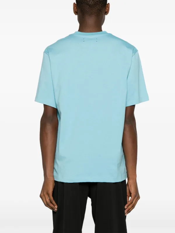 AMIRI Staggered logo-appliqué T-shirt | Blue | FARFETCH