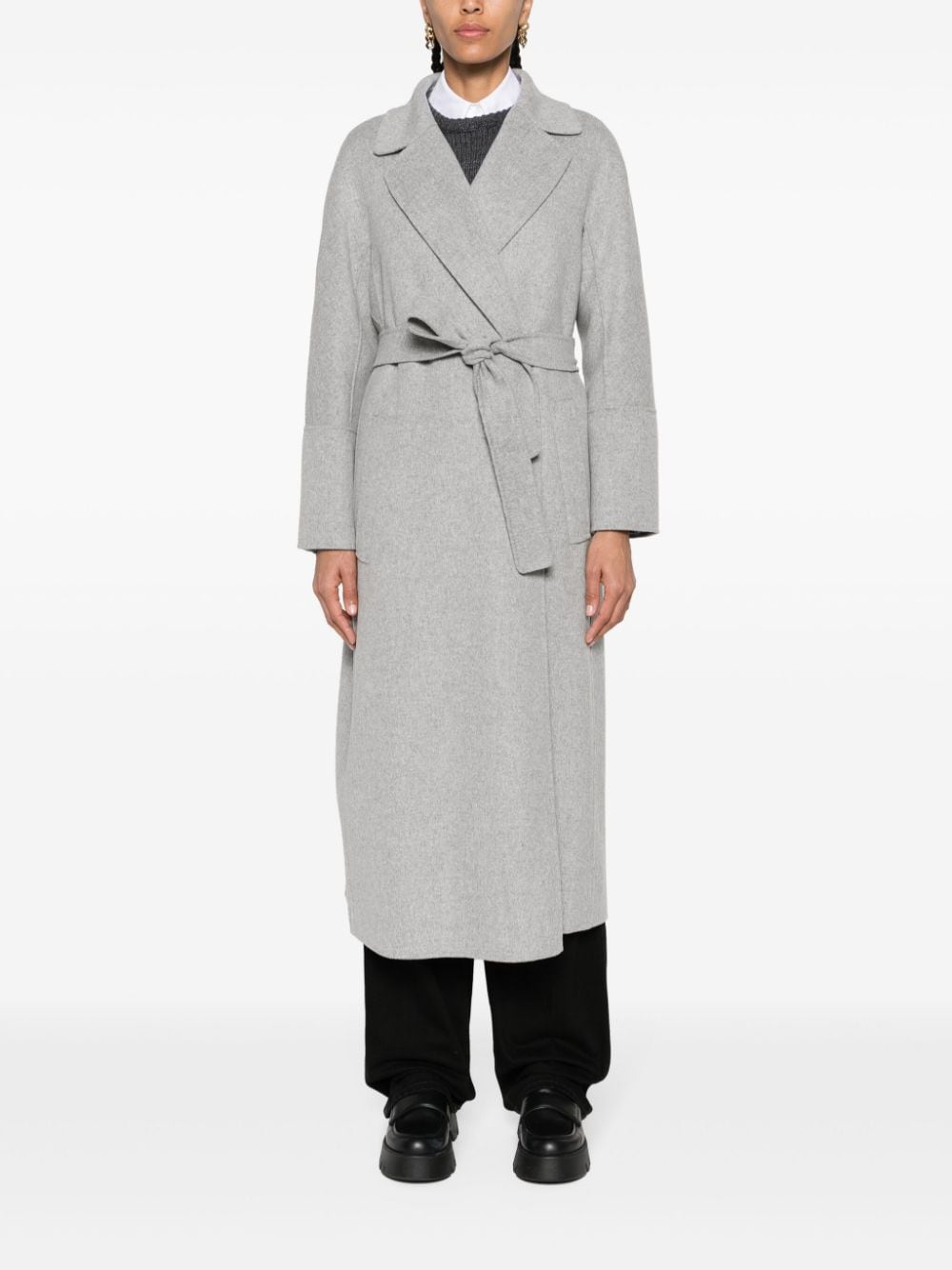 Shop 's Max Mara Wool Midi Coat In Grey