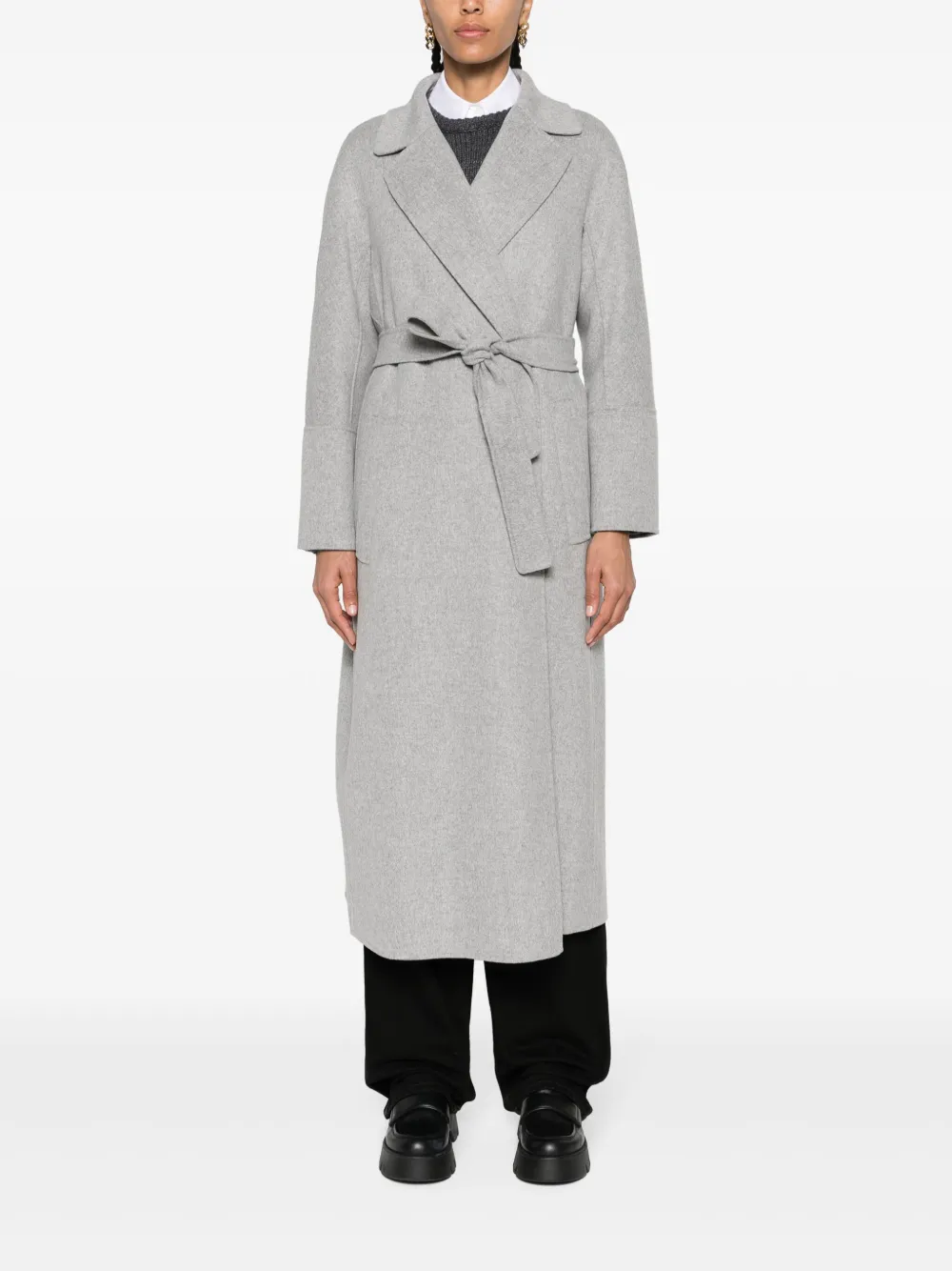 Shop 's Max Mara Wool Midi Coat In Grey