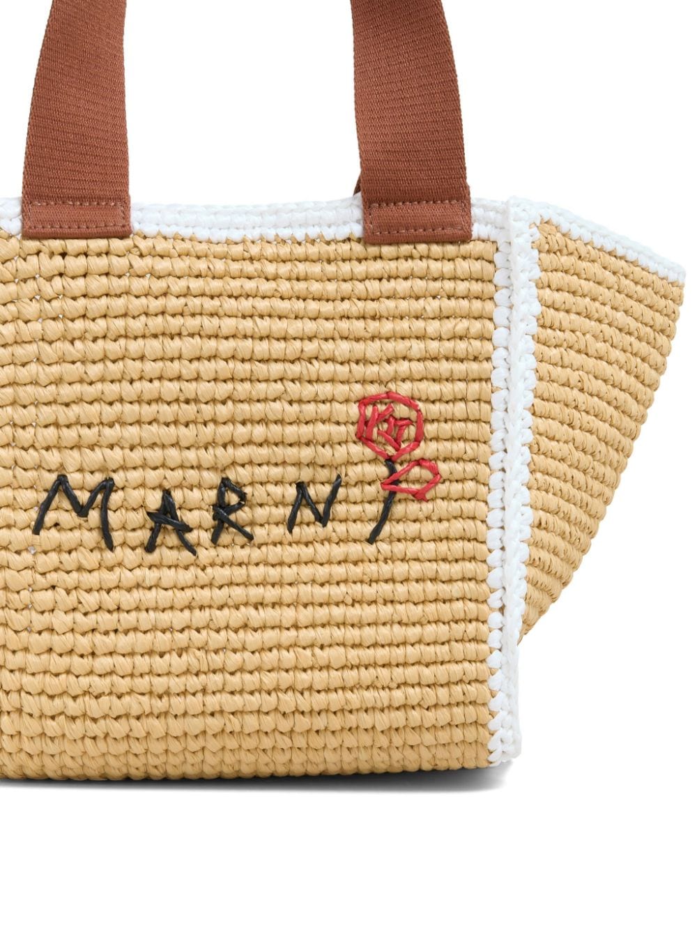 Marni logo-embroidered Woven Tote Bag - Farfetch