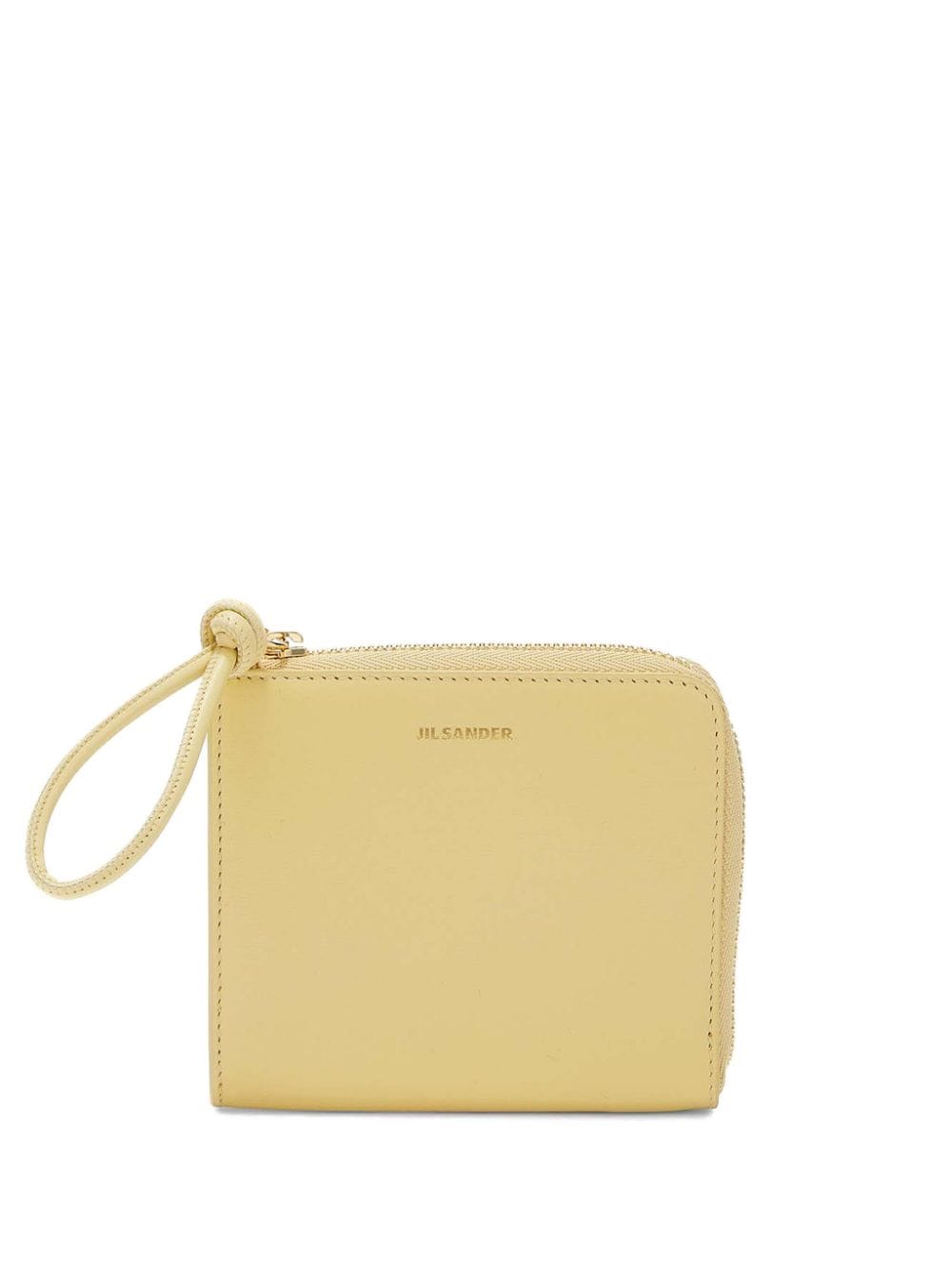 Jil Sander Giro Logo-stamp Leather Cardholder In Yellow