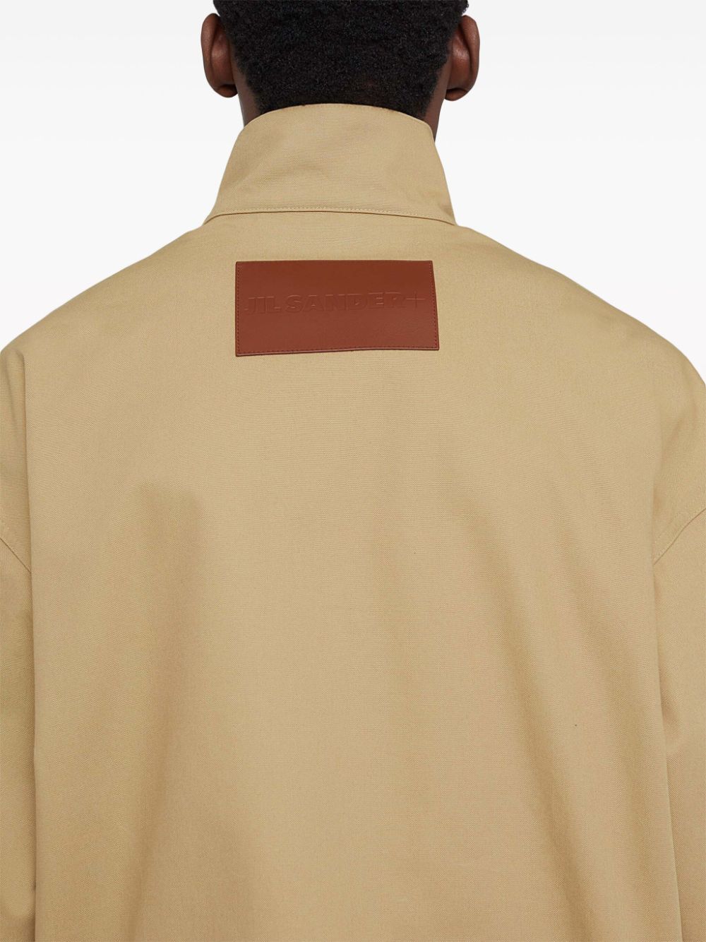 Shop Jil Sander Zip-up Cotton Bomber Jacket In Neutrals