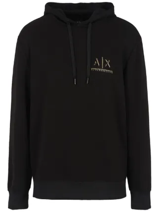 Armani Exchange logo-print Hoodie | Black | FARFETCH