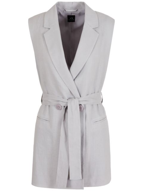 Armani Exchange notched-lapels belted waistcoat Women