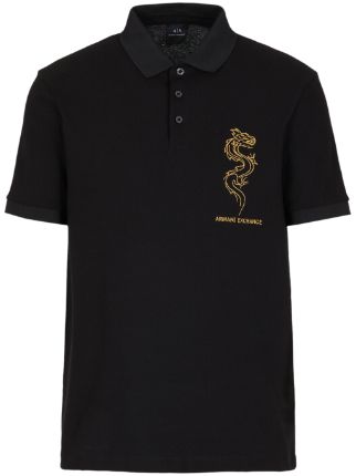 Armani Exchange Dragon logo-embroidered Cotton Polo Shirt - Farfetch