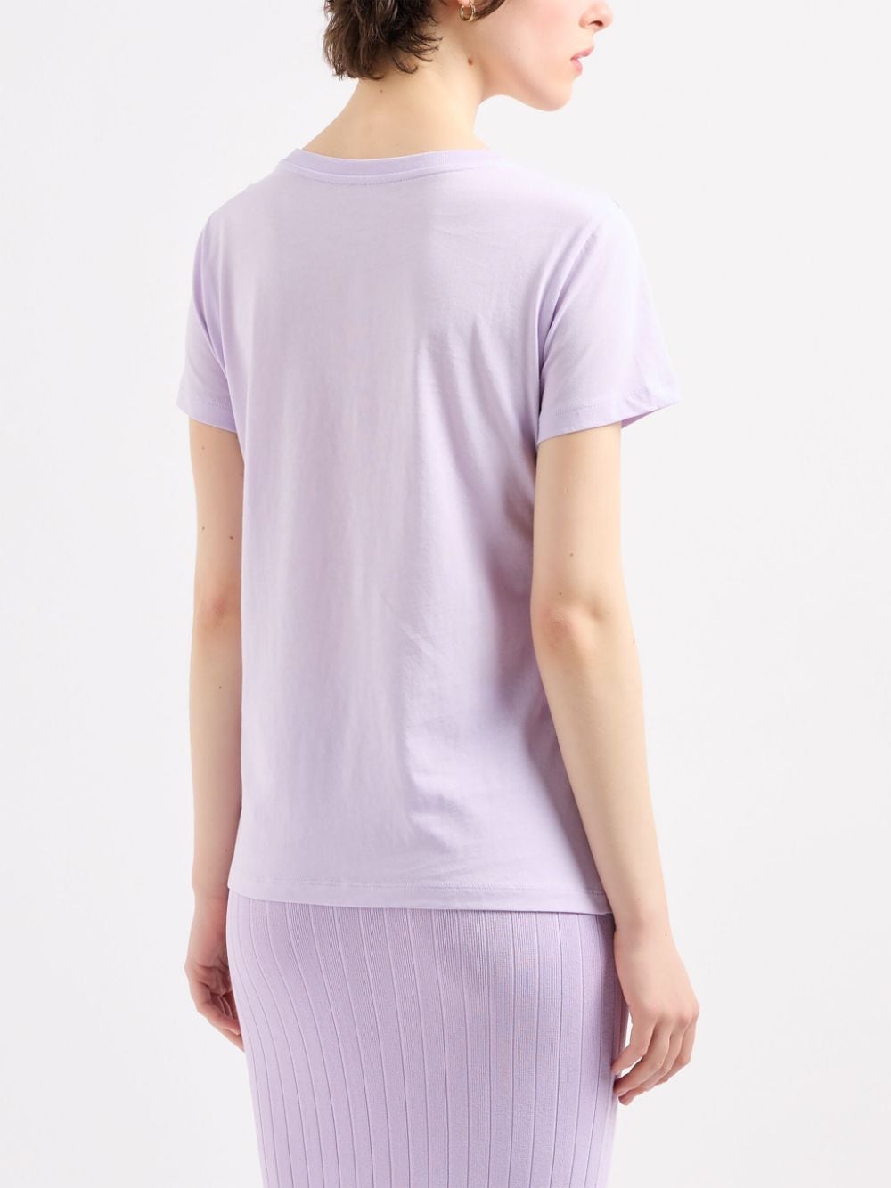 Shop Armani Exchange Cut-out Logo Cotton T-shirt In Purple