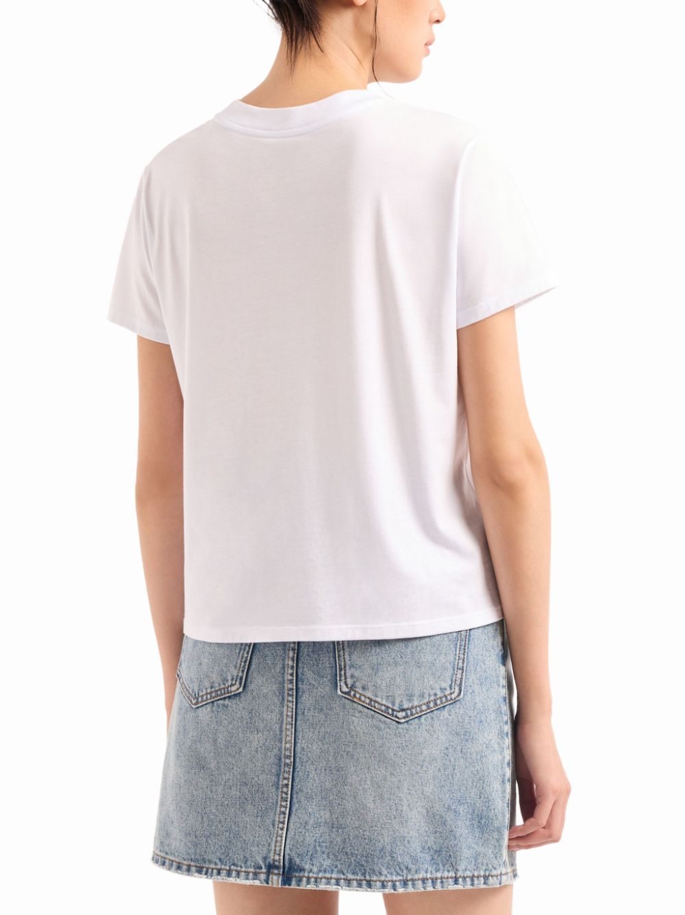 Shop Armani Exchange Text-print Cotton T-shirt In 白色