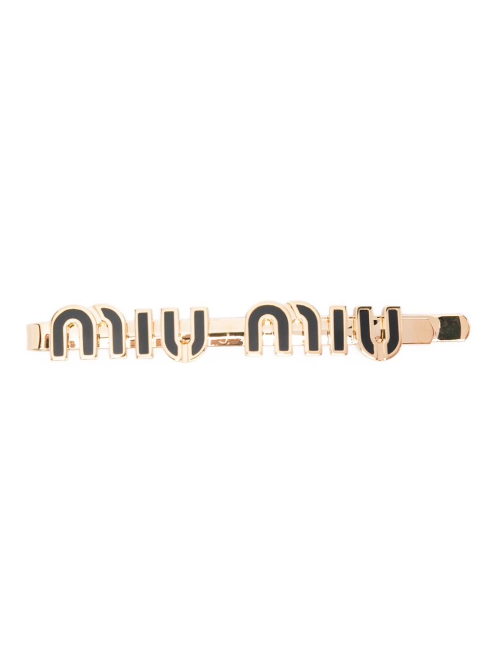 Miu Miu logo-plaque polished hair pin Women