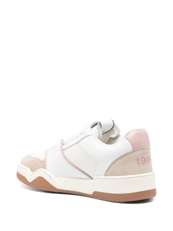 【関税&送料込】Dsquared2 Spiker Sneakers In Leather And Sue DSQUARED2 Spiker Leather Sneakers | White | FARFETCH