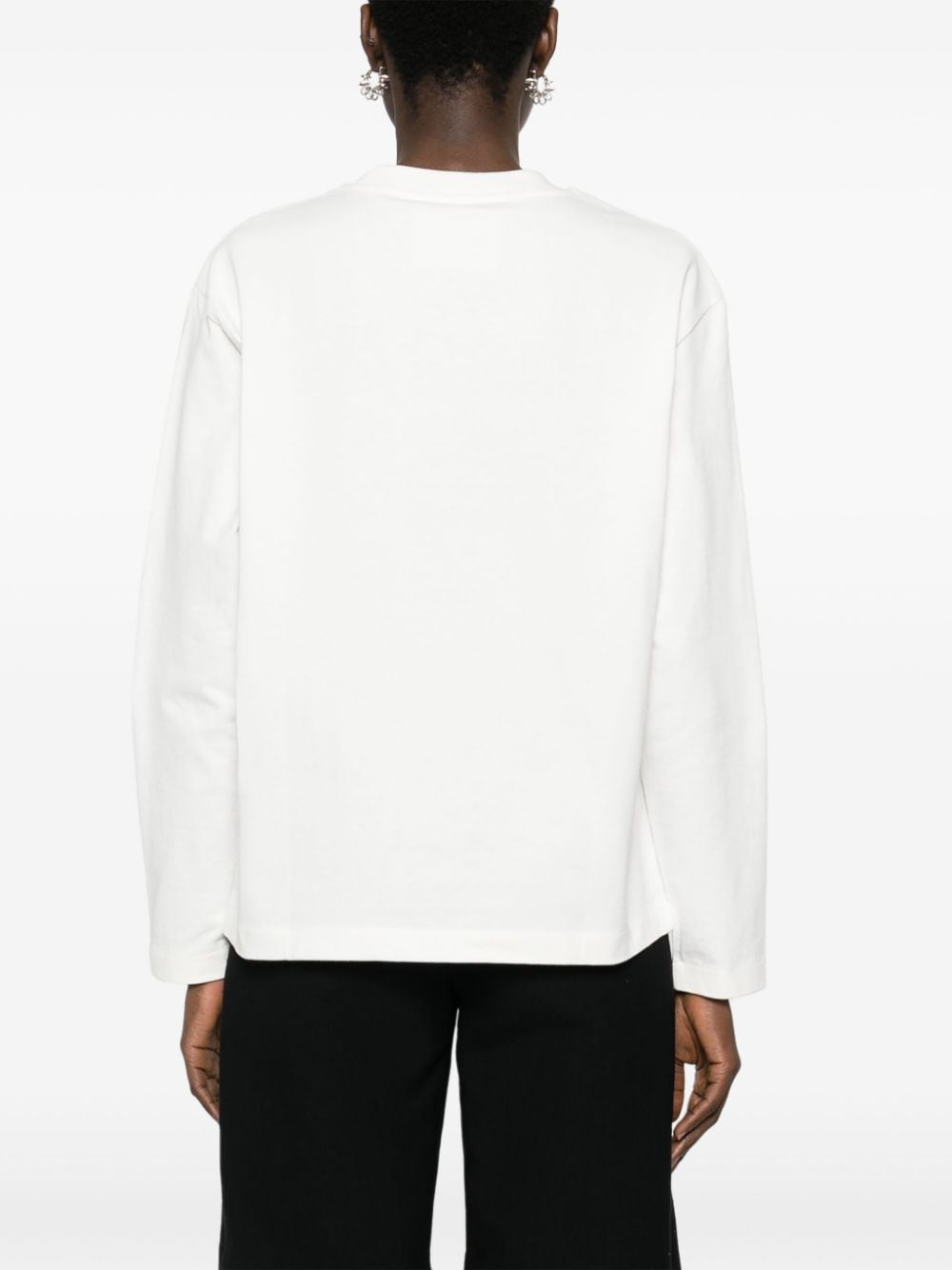 Shop Jil Sander Logo-print Cotton Sweatshirt In Neutrals