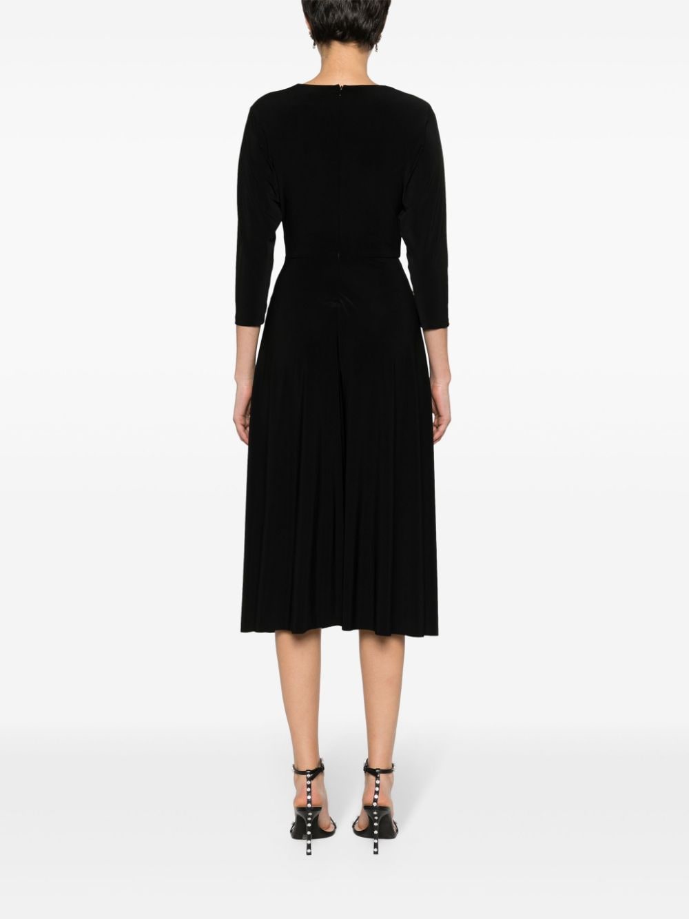 Shop Nissa Beaded-detail Jersey Midi Dress In Black