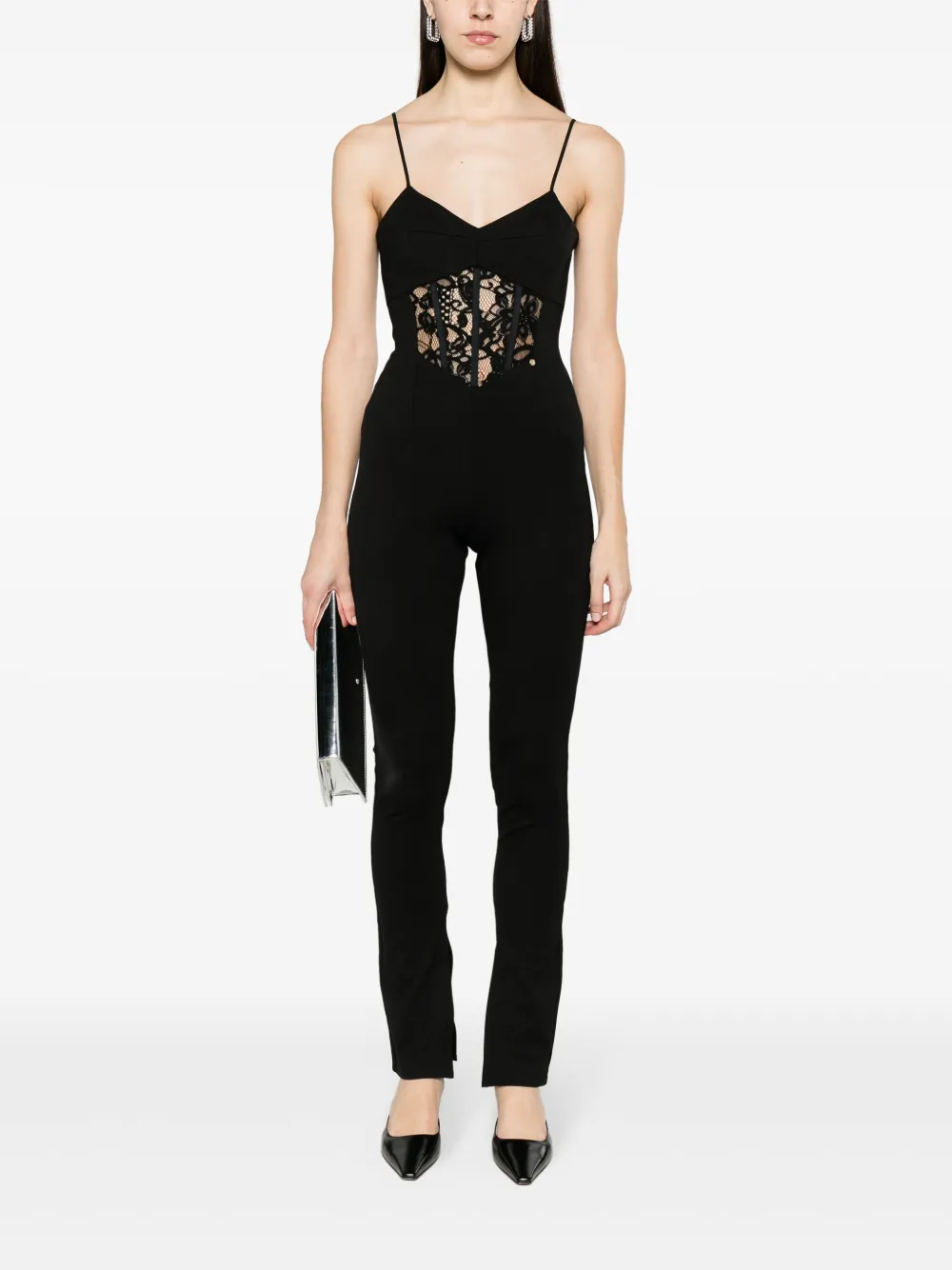 NISSA Getailleerde jumpsuit - Zwart