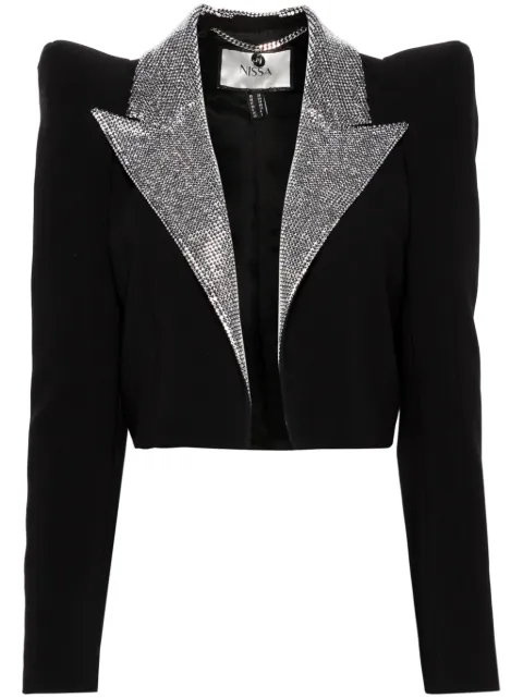 NISSA blazer corto con detalles de cristal