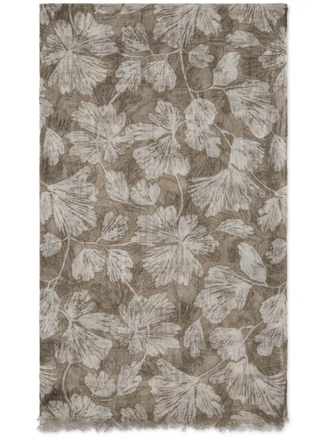 Brunello Cucinelli floral-print linen scarf