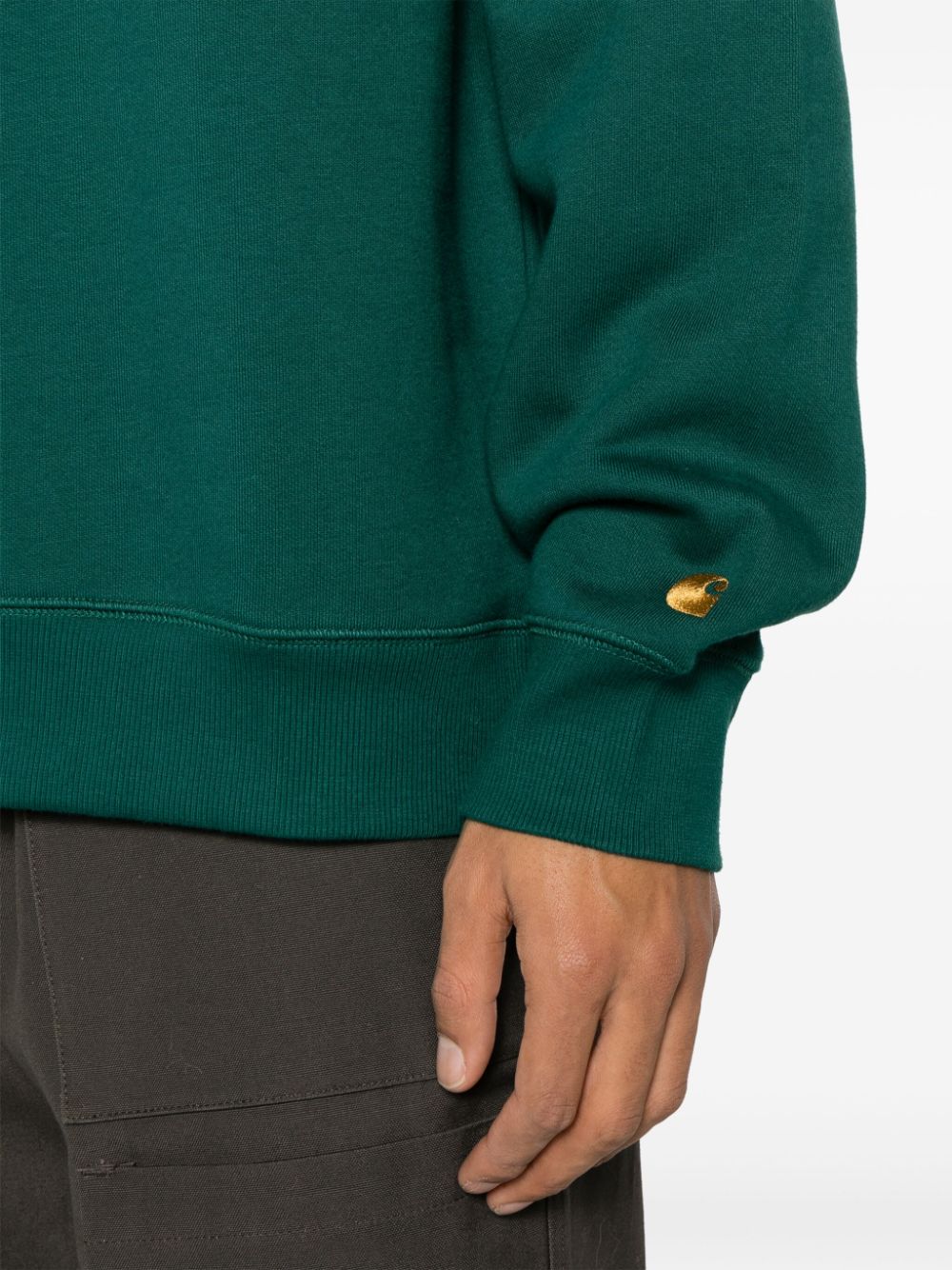 Carhartt WIP Sweater van katoenblend met geborduurd logo Groen