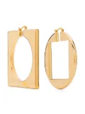 Jacquemus Les Creoles Rond Carré asymmetric hoop earrings - Gold