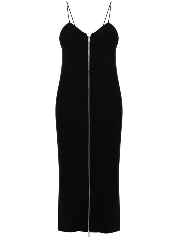 Jil Sander zip-up Ribbed Midi Dress | Black | FARFETCH Jil Sander zip-up Ribbed Midi Dress | Black | FARFETCH