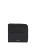 Jil Sander logo-embossed leather card slot wallet - Black