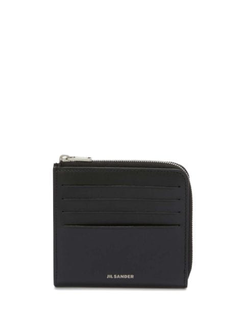 Jil Sander logo-embossed leather card slot wallet 