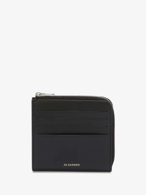 Jil Sander logo-embossed leather card slot wallet 