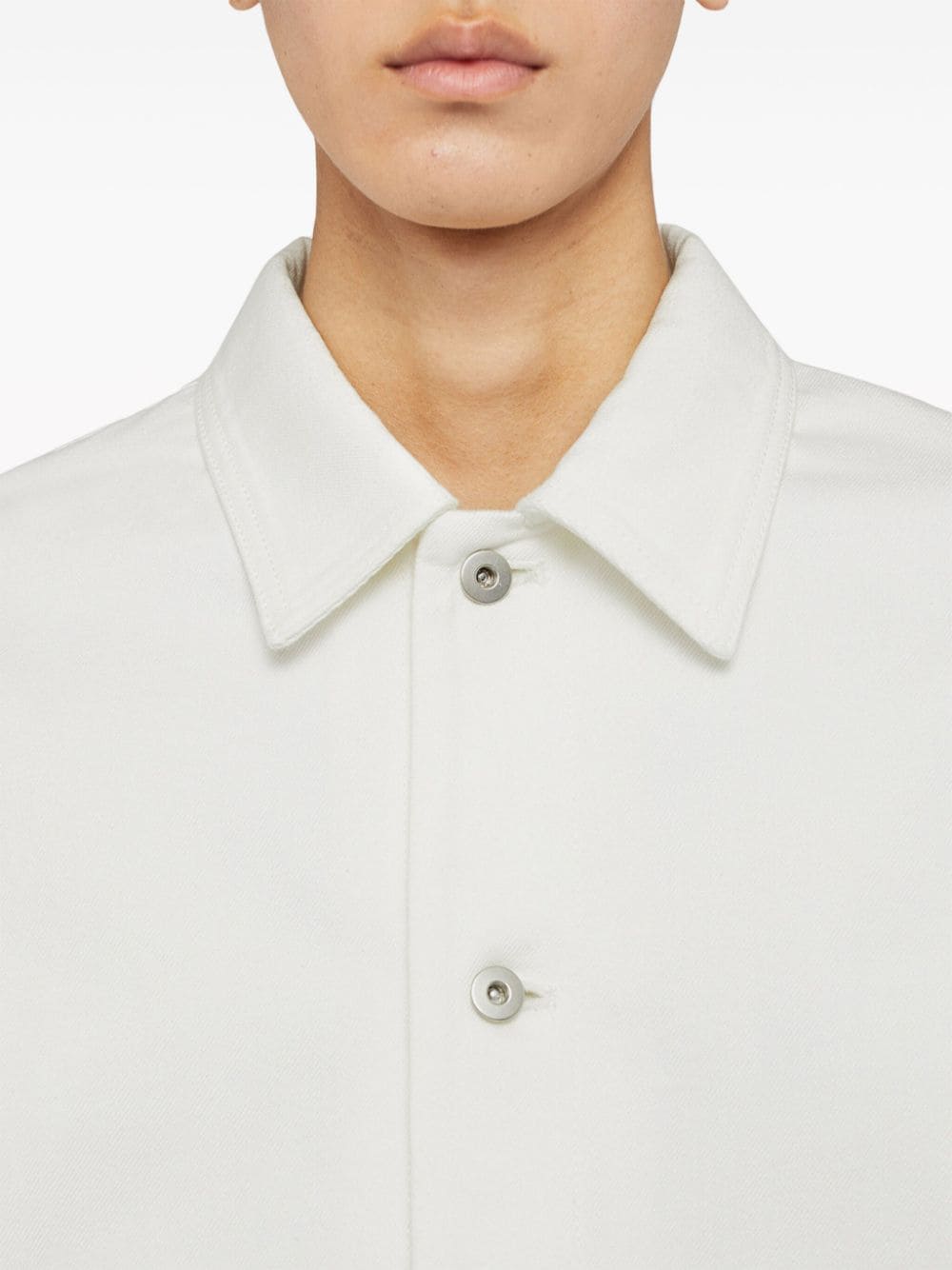 Shop Jil Sander Long-sleeve Denim Shirt In Weiss