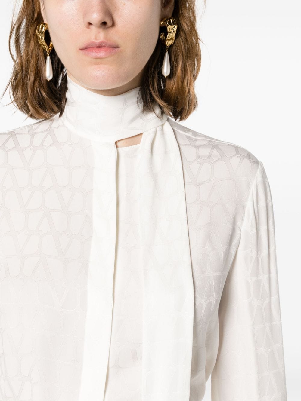 Shop Valentino Toile Iconographe-print Silk Shirt In White