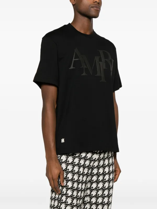 AMIRI Staggered logo-appliqué T-shirt | Black | FARFETCH