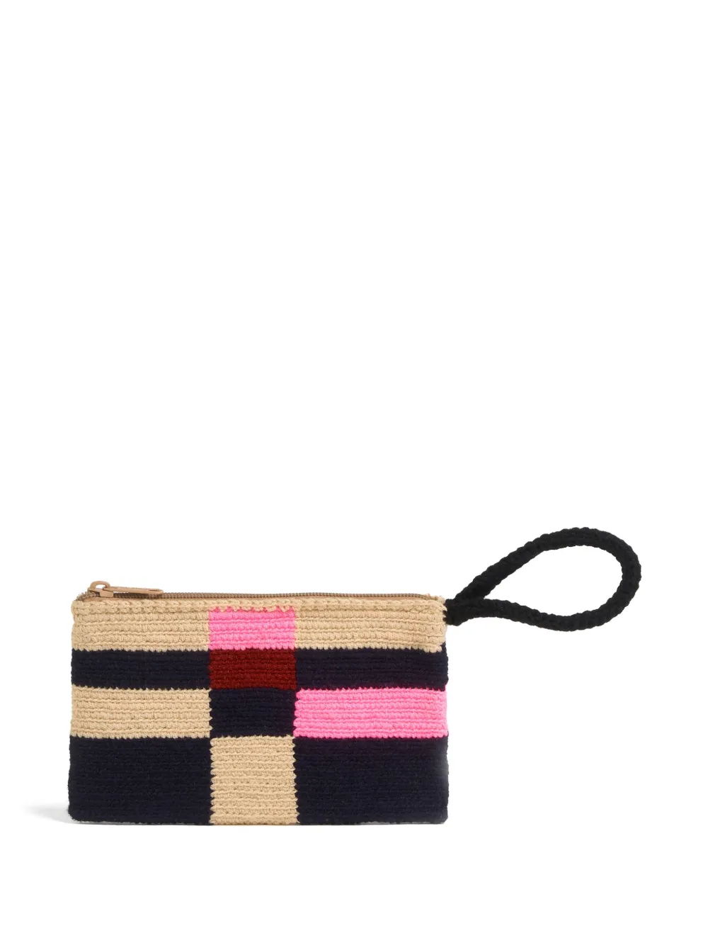 Marni Market Wollen clutch met colourblocking - Bruin