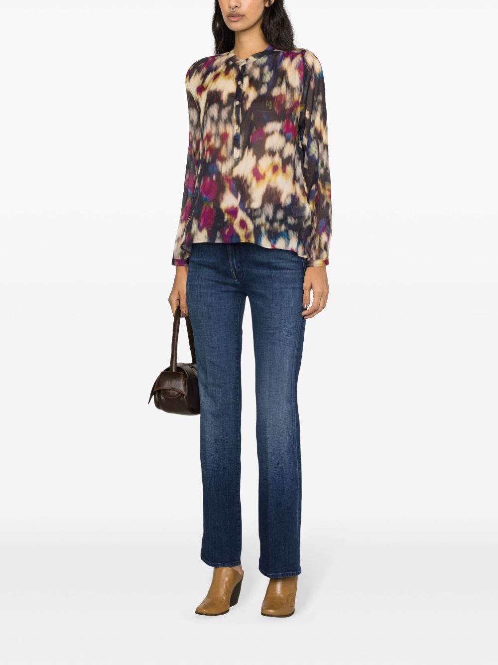 Shop Marant Etoile Maria Abstract-print Blouse In Neutrals