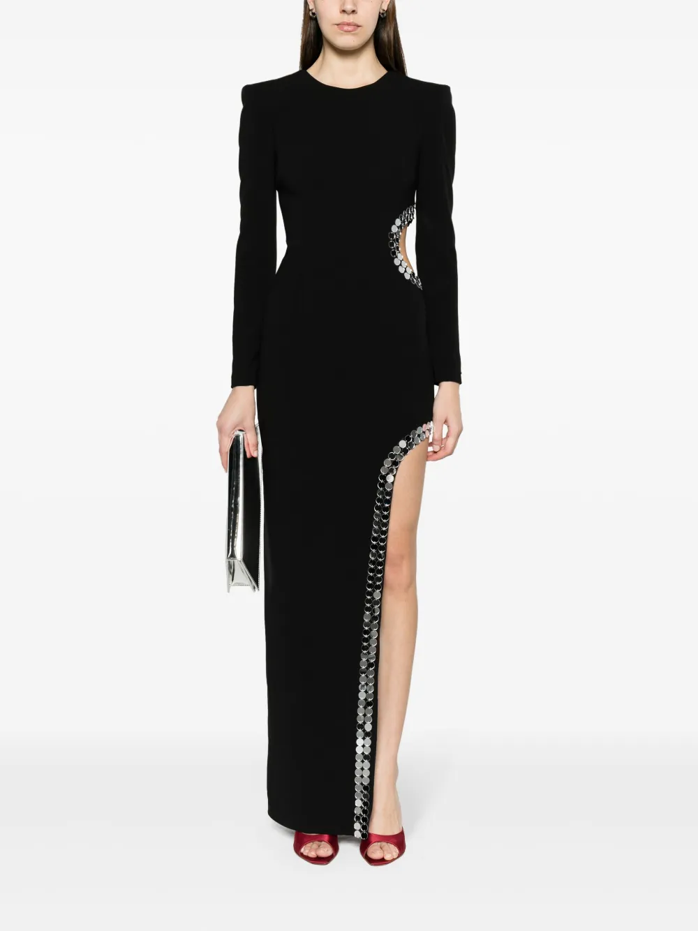 NISSA Maxi-jurk met pailletten - Zwart