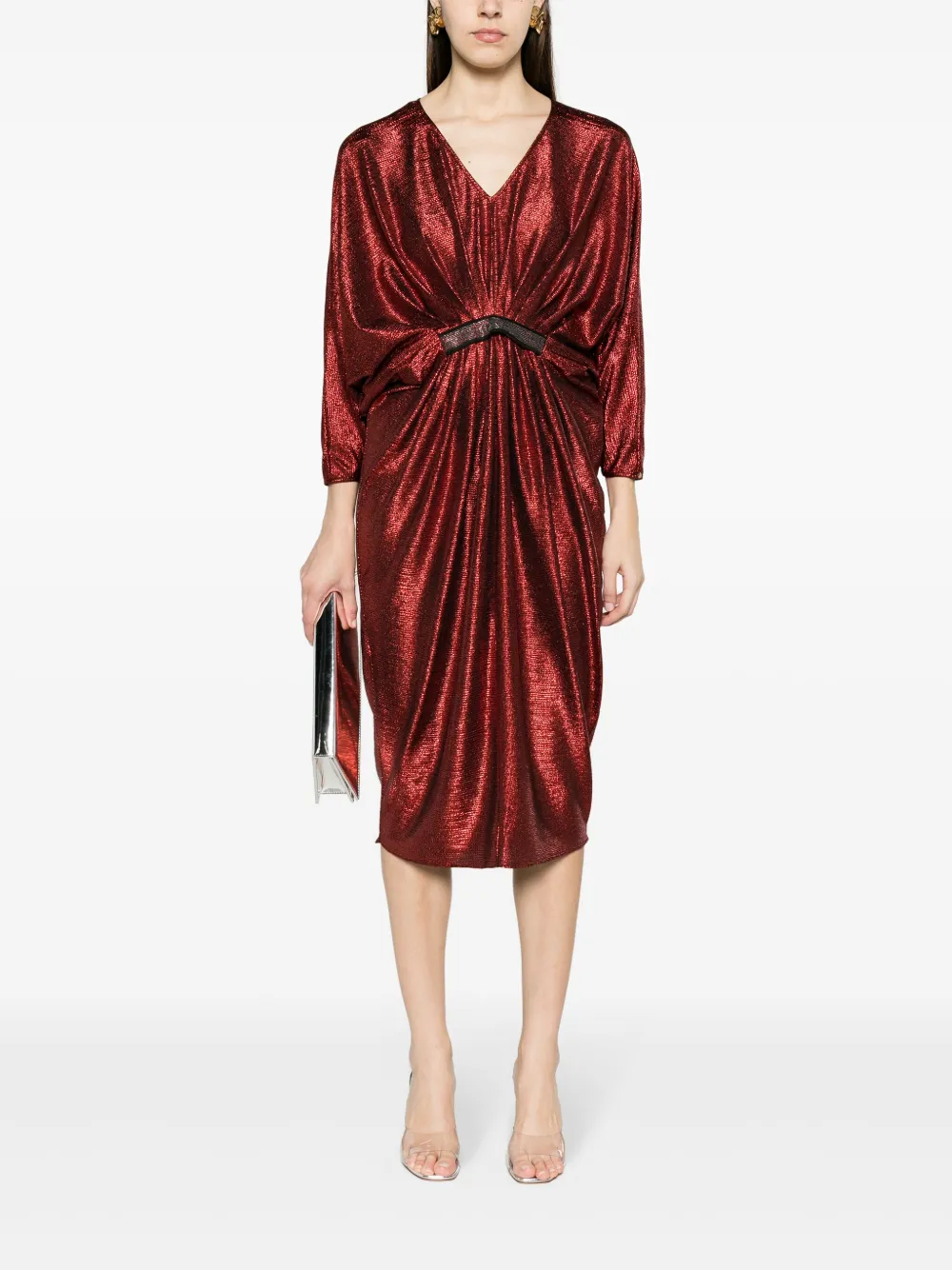 NISSA Geplooide jurk - Rood