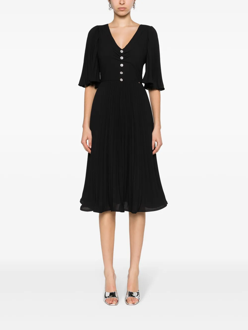 NISSA Jurk verfraaid met stras - Zwart