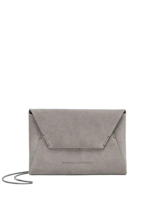 Grey suede clutch sale