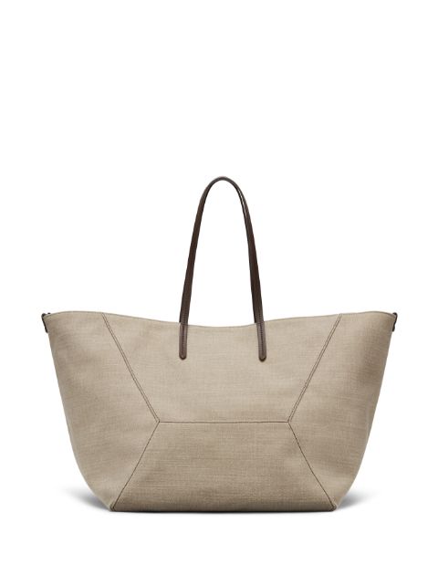 Brunello Cucinelli trapeze-body cotton-blend tote bag Women