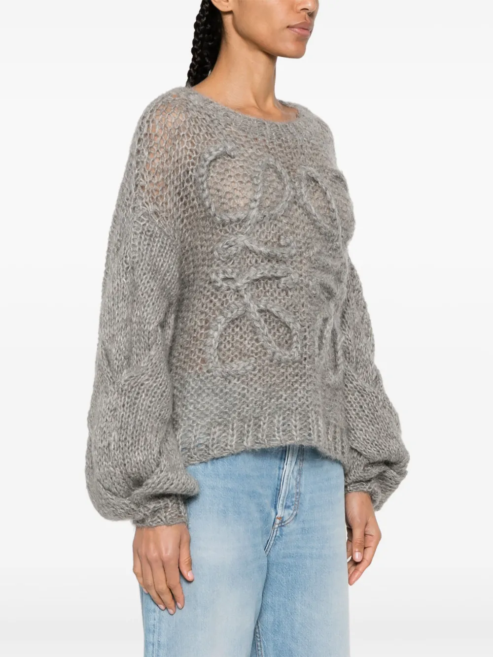 LOEWE Trui met geborduurd logo Grijs