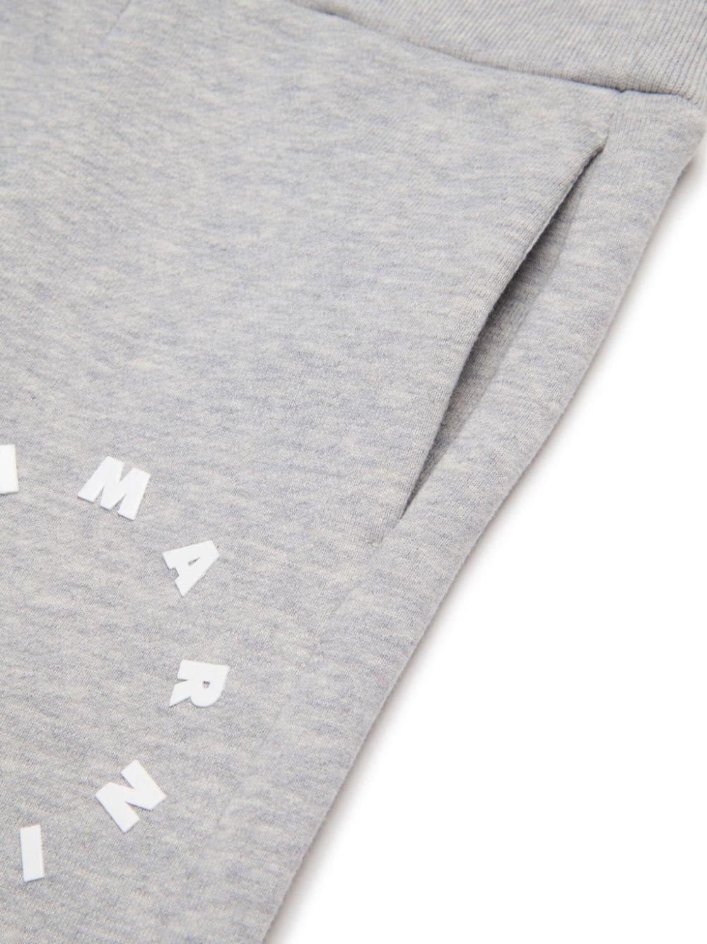 Shop Marni Embossed-logo Cotton Sweatpants In Grey