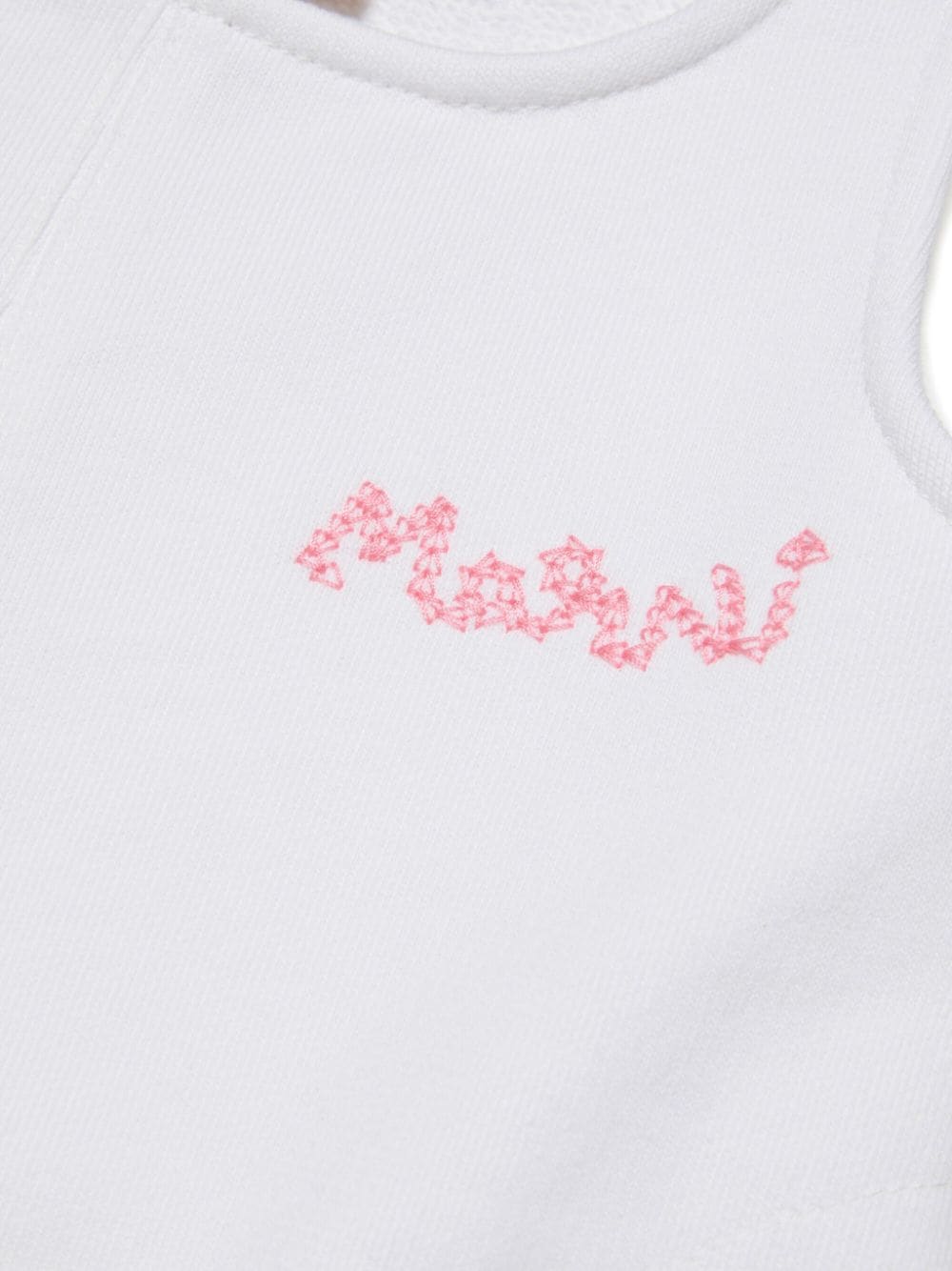 Shop Marni Logo-embroidered Cotton Dress In White