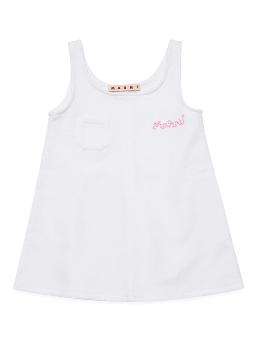 Marni Babies' Logo-embroidered Cotton Dress In White