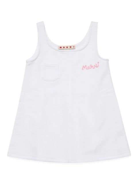 Marni Kids logo-embroidered cotton dress