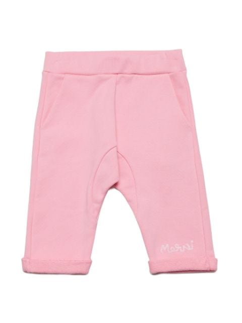 Marni Kids logo-chain cotton trousers