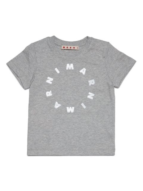Marni Kids Round logo-print cotton T-shirt