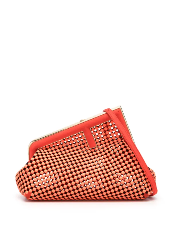 FENDI Small First Studded Clutch Orange FARFETCH IE