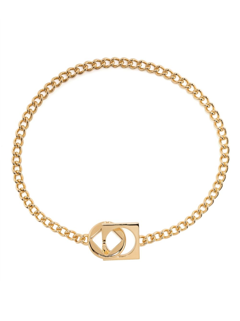 Shop Jacquemus Le Collier Rond Carré Choker Necklace In Gold