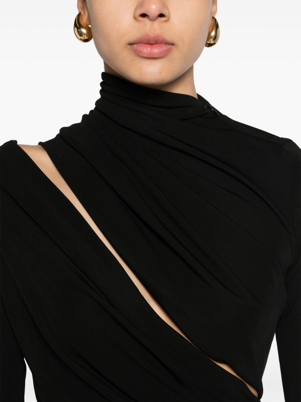 Shop Christopher Esber Monstera Cut-out Blouse In Black