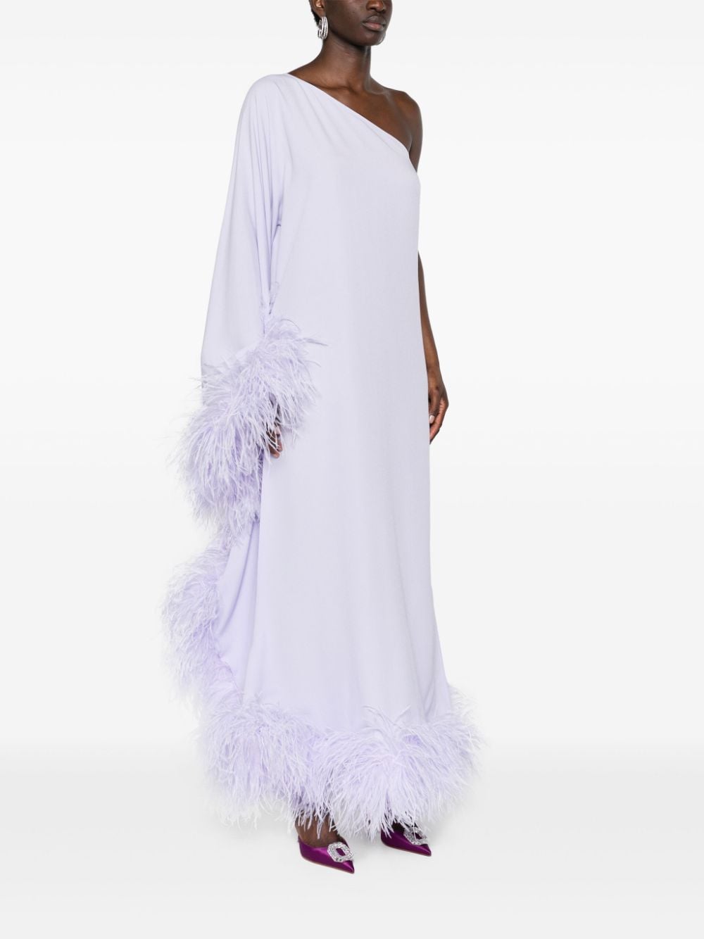 Shop Taller Marmo Balear One-shoulder Gown In Purple